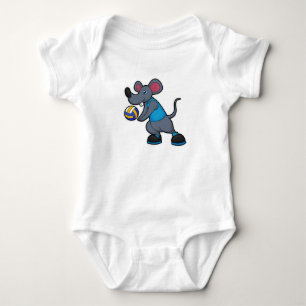 Body Souris comme joueur de volleyball avec volleyball