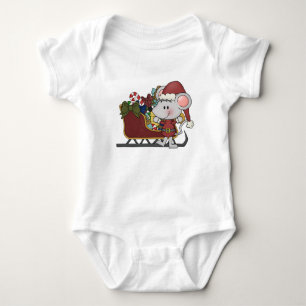 Body Souris de Père Noël avec le traîneau