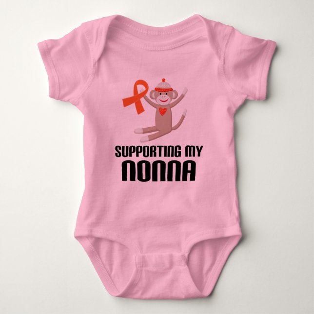 Body Soutien de mon ruban orange de conscience de Nonna (Devant)