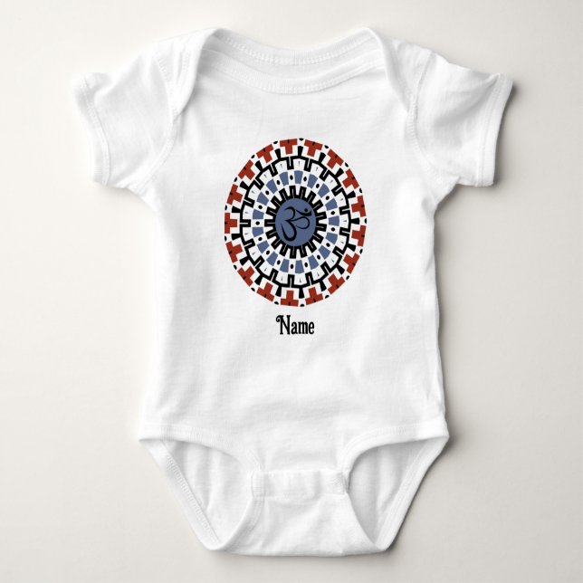 Body Spirituel Mandala Yoga Om Blue Rust Customisé (Devant)