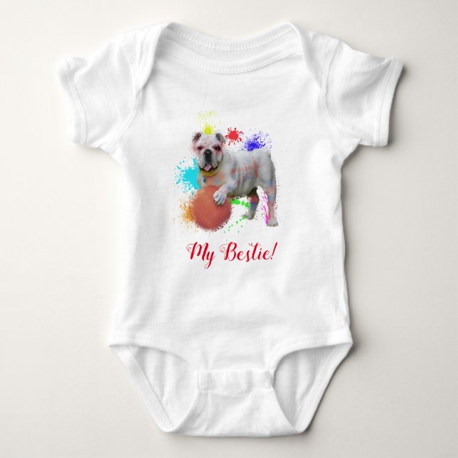 Body Splash Art mignon British Bulldog Bodysuit (Devant)