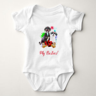 Body Splash Art mignon Chih Tzu Chien Baby Bodysuit
