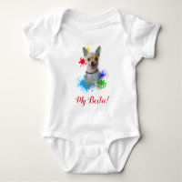 Splash Art mignon Chihuahua Chien Baby Bodysuit