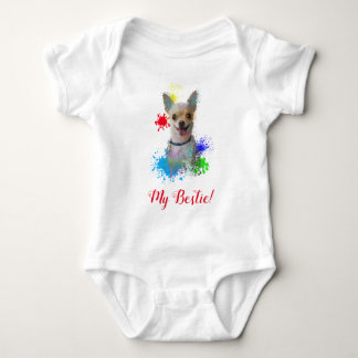 Body Splash Art mignon Chihuahua Chien Baby Bodysuit