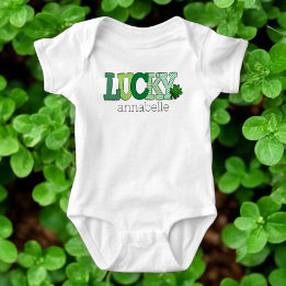 Body St. Patrick Jour Lettres Vert Chanceux Sur Mesure