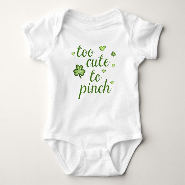Body St. Patricks Day Mignonne Vert Trop mignon pour Pi (Devant)