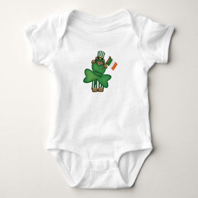 Body St. Patrick's Kiss Me Irish Teddy Bear Baby Romper (Devant)
