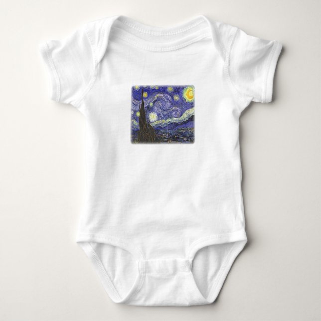 Body Starry Night by Van Gogh bébé creeper (Devant)