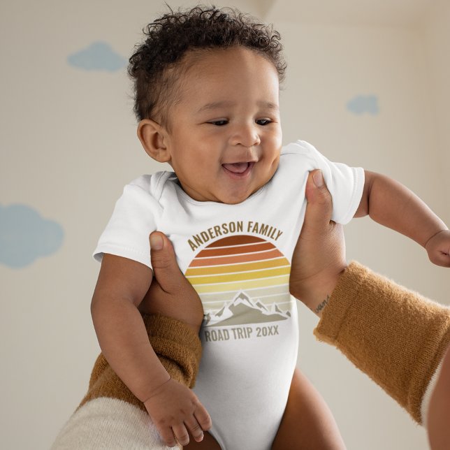 Body Sunset Mountain Cute Voyage en famille personnalis (Créateur téléchargé)