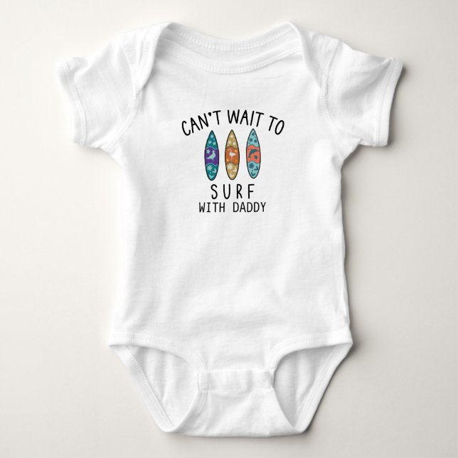 Body Surfer Baby Can't Wait to Surf with Daddy Surfing (Devant)