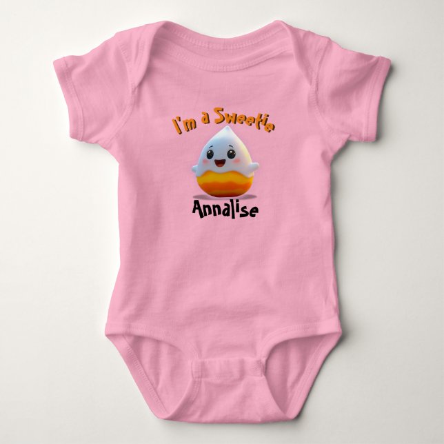 Body Sweet Baby Girl Candy Corn avec nom enfant (Devant)