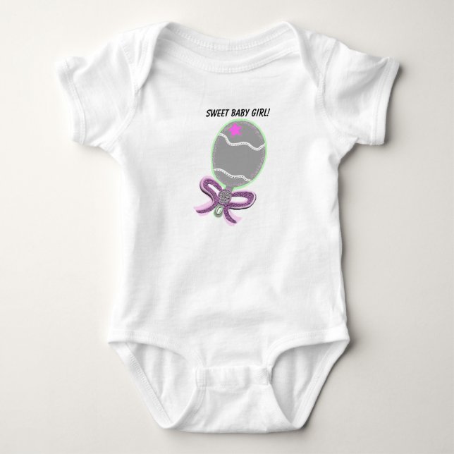 Body Sweet Baby Girl Pink Bow Rattle T-shirt (Devant)