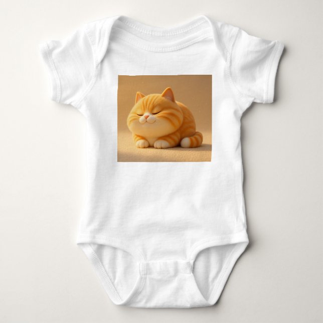 Body Sweet Sleeping Orange Tabby Cat – Baby Bodysuit De (Devant)