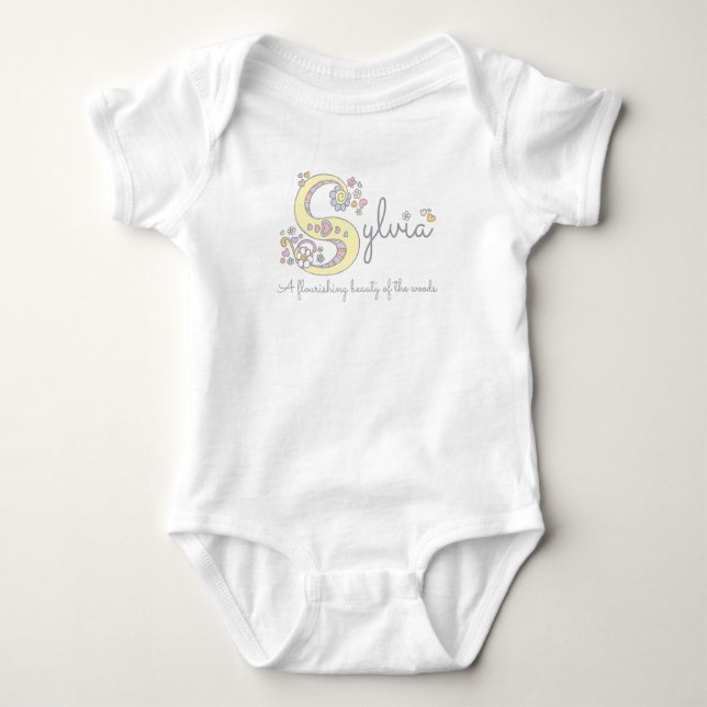 Body Sylvia girls name signifiant roman monogramme (Devant)