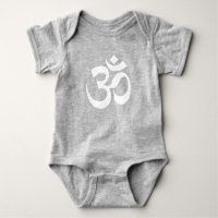Symbole bouddhiste hindou Yoga blanc Om