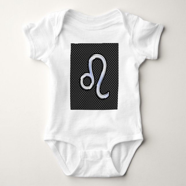 Body Symbole Zodiaque Leo Argent Fibre Carbone Charbon (Devant)