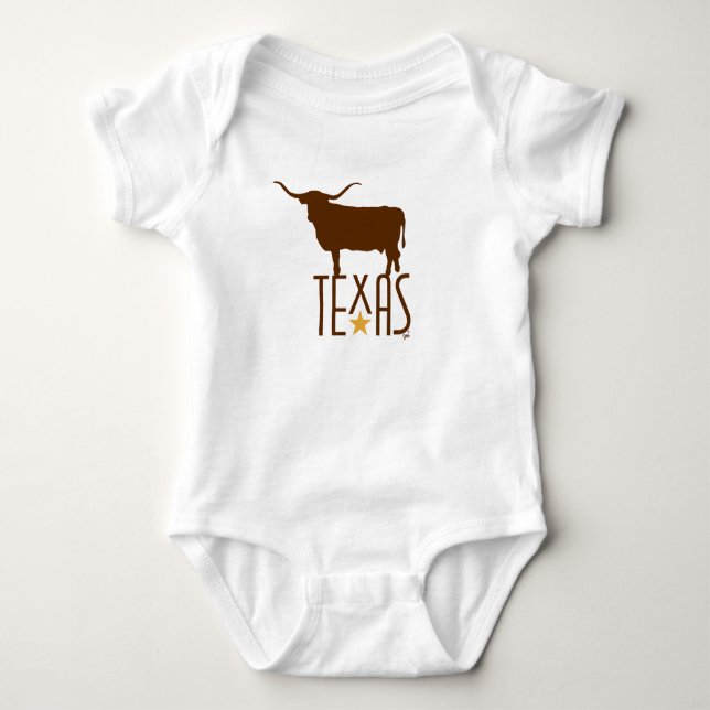 Body Symboles du Texas, Longhorn, brun (Devant)