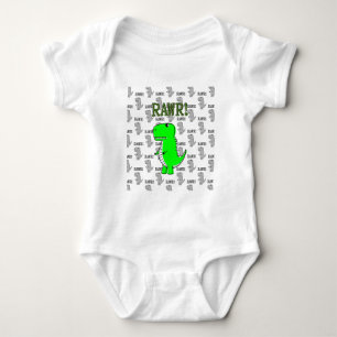 Body T-Rex mignon et en colère avec Motif noir et blanc