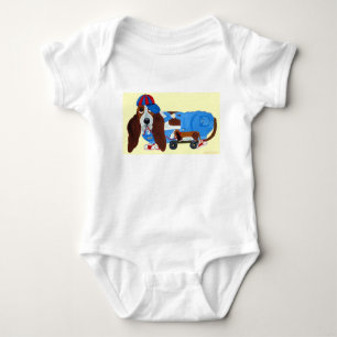 Body T-shirt Basset Hound avec jouet à tirer