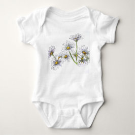 Body T-shirt bébé blanc avec marguerites