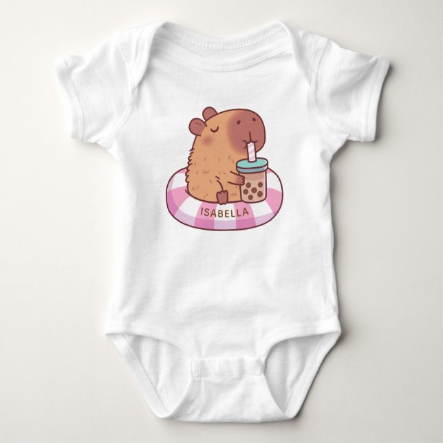 Body T-shirt bébé capybara (Devant)