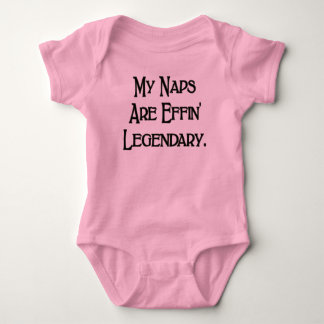 Body T-shirt bébé drôle Mes siestes sont carrément lége