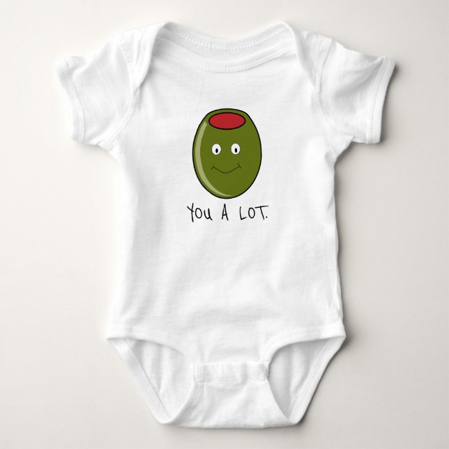 Body T-Shirt Bébé En Un Pièce, Olive You (Devant)