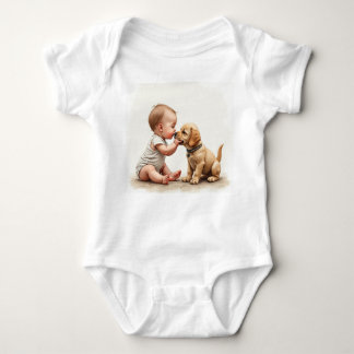 Body T-shirt bébé et chiot