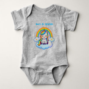 Body T-shirt bébé licorne en coton à la mode