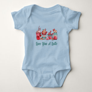 Body T-shirt bébé Ming On Blue Love You A Latte