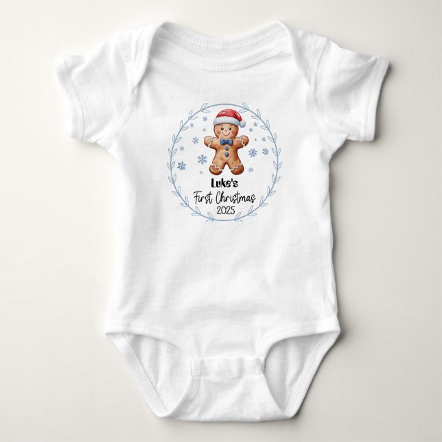 Body T-Shirt - Bébé personnalisé pour son premier Noël  (Devant)