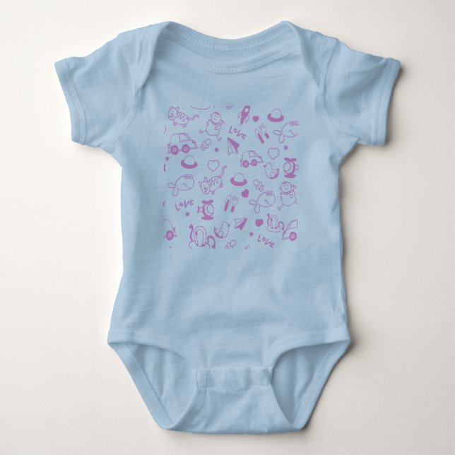 Body T-shirt bébé rose amusant (Devant)