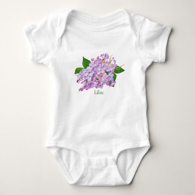 Body T-shirt couleur violet de fleur lilas (Devant)
