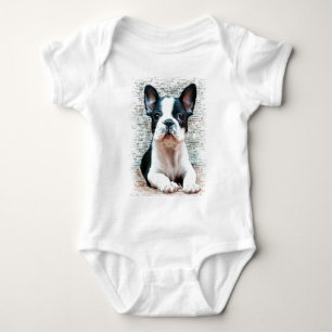 Body T-shirt de bébé de bouledogue français