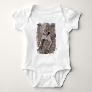 Body T-shirt de bébé de chiot de Weimaraner
