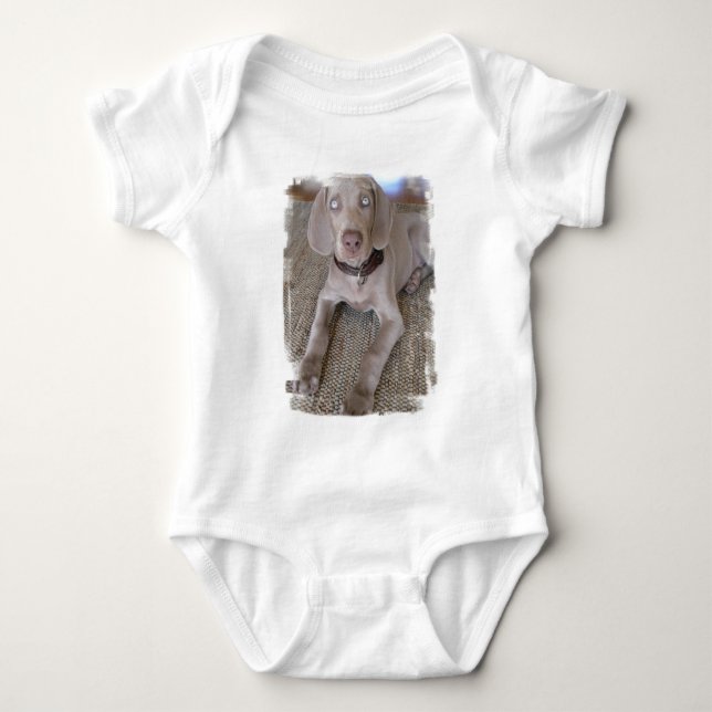 Body T-shirt de bébé de chiot de Weimaraner (Devant)