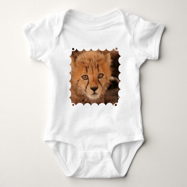 Body T-shirt de bébé de guépard de bébé (Devant)