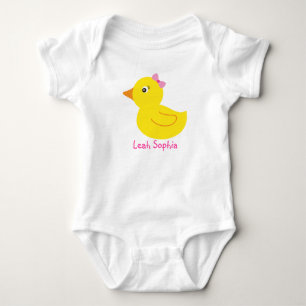 Body T-shirt de bébé personnalisé par canard mignon en