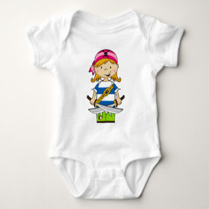 Body T-shirt de bébés de pirate de Bandana de fille