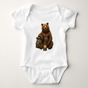 Body T-shirt de dessin animé d'ours mignon de la forêt