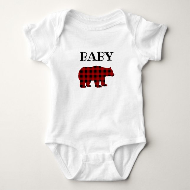Body T-shirt de l'ours de bambou plaid de Buffalo (Devant)