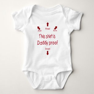 Body T-shirt de preuve de papa (rouge)