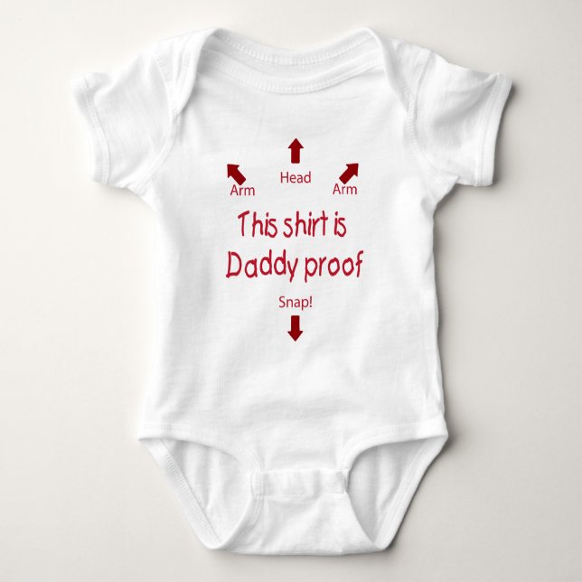 Body T-shirt de preuve de papa (rouge) (Devant)