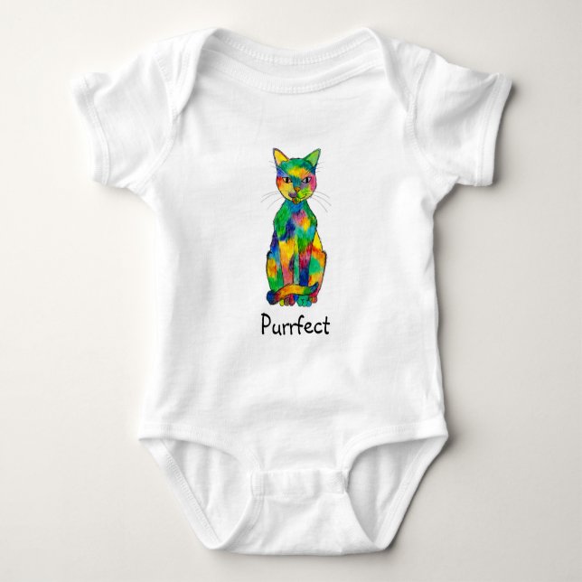 Body T-shirt d'enfant en bas âge de Purrfect de chat (Devant)