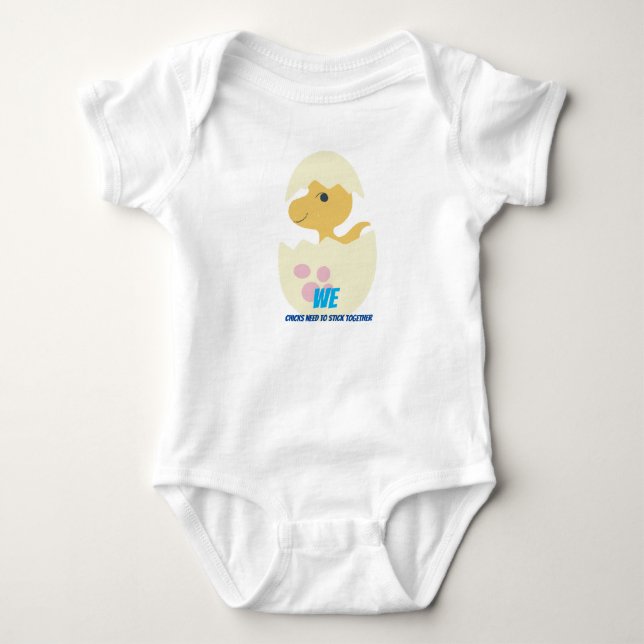 Body T-shirt Dino Chick 2 Baby Fine Jersey (Devant)