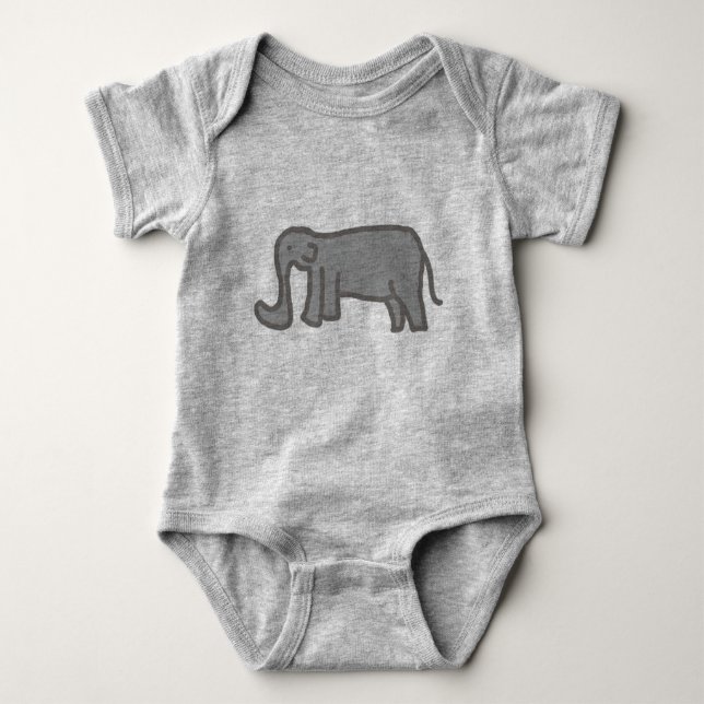 Body T-shirt éléphant Bodysuit bébé (Devant)
