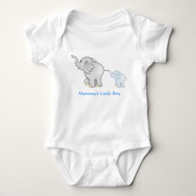 Body T-shirt éléphant petit garçon de maman (Devant)