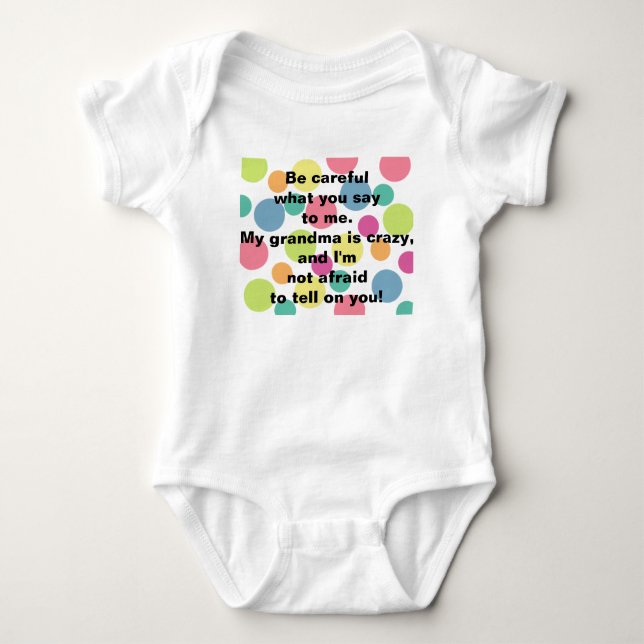 Body T-shirt enfant de grand-mère fou (Devant)