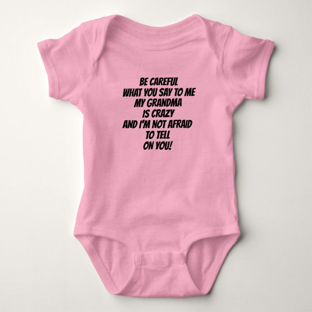 Body T-shirt enfant de grand-mère rose fou (Devant)