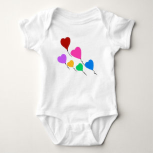 Body T-shirt Enfants Ballons Coeur Coloré
